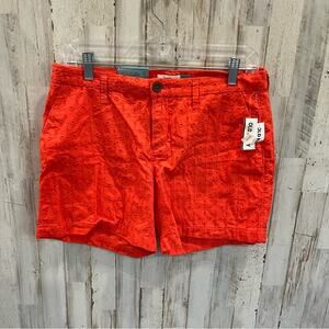 NWT Old Navy Everyday Lace Eyelet 5 Pocket Red Hot Tamale Shorts